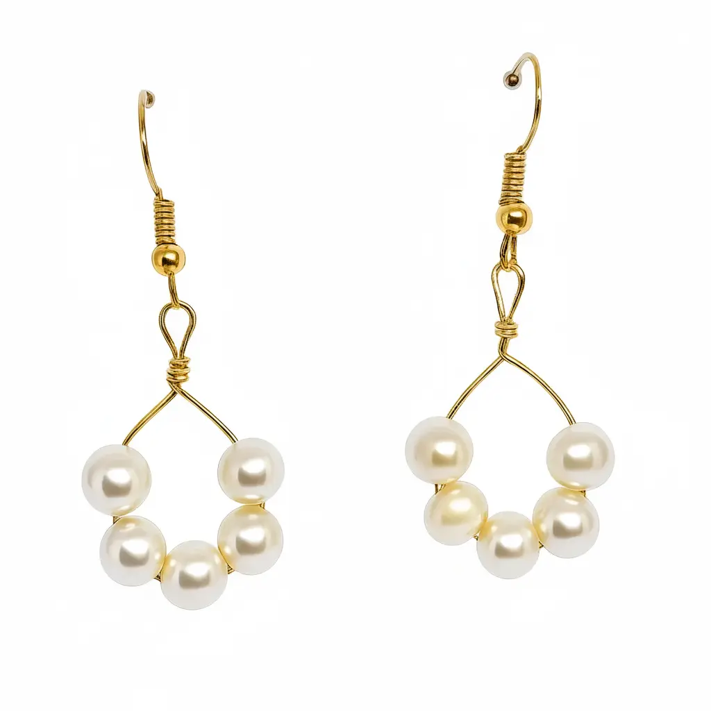 Elija elegancia sutil. Compre zarcillos con 4 perlas originales hechos a mano por Yonafar. Calidad artesanal garantizada.